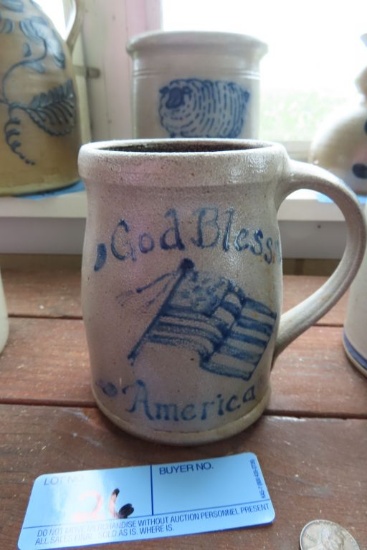 GOD BLESS AMERICA POTTERY MUG