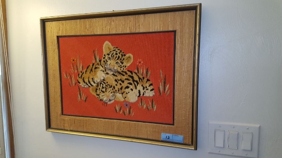 NEEDLEPOINT TIGER CUB PICTURE