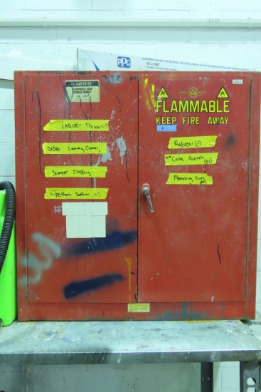 FLAMMABLE SAFETY CABINET WITH PAINT AND ETC