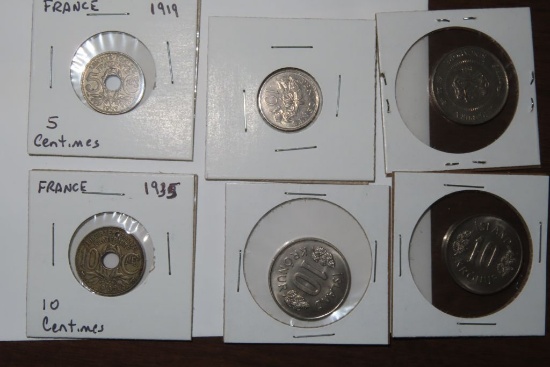 FOREIGN COINS. FRANCE, SINGAPORE, ETC