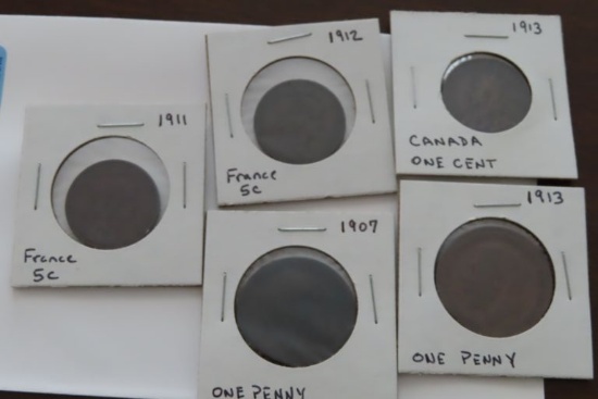 FOREIGN COINS. FRANCE, CANADA, ETC