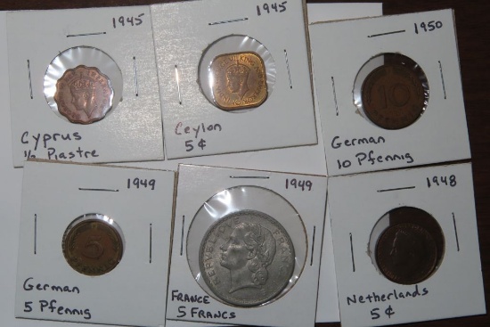 FOREIGN COINS. CYPRUS, NETHERLANDS, GERMANY, FRANCE, ETC