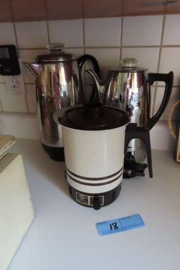 PERCOLATOR COFFEE POTS AND WEST BEND INSTANT HOT POT