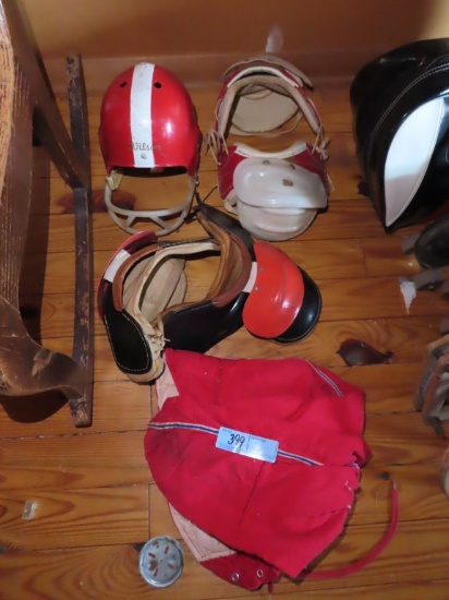 VINTAGE CHILD'S FOOTBALL UNIFORM AND ACCESSORIES