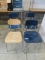 LOT OF 3 BLUE DESK CHAIRS AND 1 BEIGE DESK CHAIR