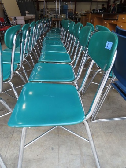LOT OF 12 GREEN DESK CHAIRS