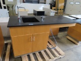 6‘ X 2-1/2‘ LAB TABLE WITH SINK AND GAS HOOK UP