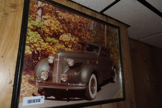 3 framed photographs of antique cars