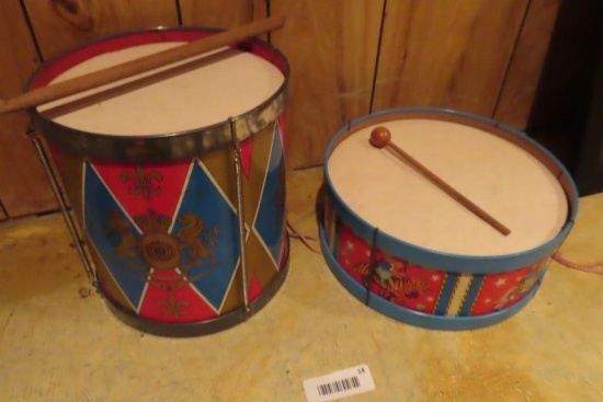 vintage or antique toy drums
