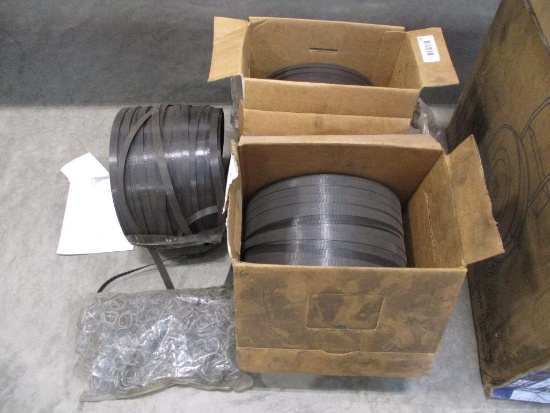 (3) ROLLS OF PLASTIC STRAPPING AND HARDWARE
