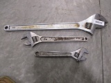 (3) ADJUSTABLE WRENCHES