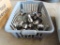 stainless steel creamers and salt and pepper shaker with plastic basket