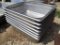 lot of seven 4-in deep stainless steel half pans