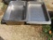 lot of three 4-in deep stainless steel full pans. five 3-in deep stainless steel full pans. one