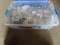 lot of clear commercial style glasses. includes tote with lid