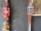 lot of three lanterns. two of them are antique. one is missing bottom.