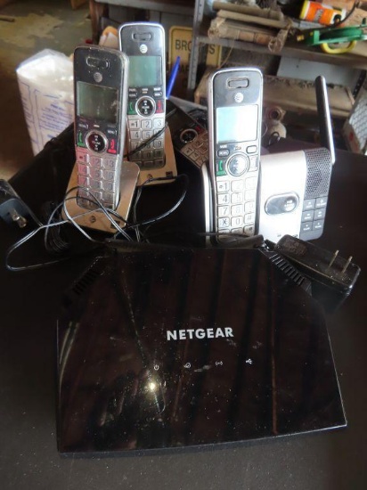 Netgear model R6260 Smart Wi-Fi router. Ameritech cordless phone system including one main base and