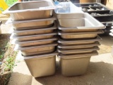 lot of 13 stainless steel 6-in deep quarter pans