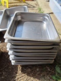 lot of 10 3-in stainless steel half pans