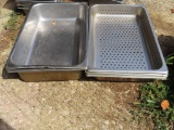 lot of three 4-in deep stainless steel full pans. five 3-in deep stainless steel full pans. one