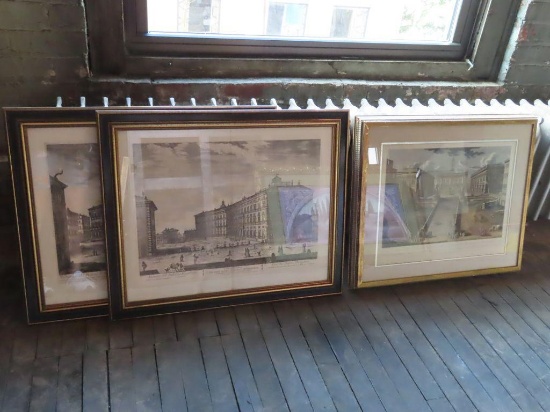 lot of three Vintage French prints