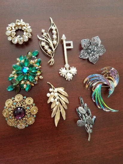 costume jewelry gemstone pins