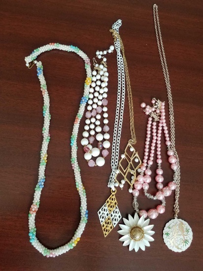 costume jewelry necklaces and pin