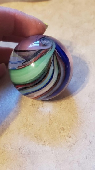 handmade multicolor swirl marble almost 2 in