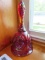 cranberry Carnival Glass mother kissing baby bell (Fenton)