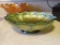 green Carnival Glass dish