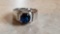 blue gemstone ring, marked 925