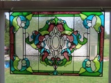 stained glass window hanging