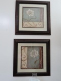 two floral framed prints by Jane Carroll