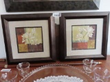 two floral framed prints by Veronique