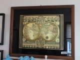 gold embellished holographic globe framed...print