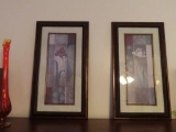 two floral framed prints