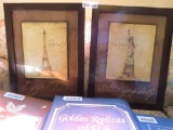the Statue of Liberty and the Eiffel Tower 3D framed prints