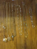 costume jewelry gold colored necklaces