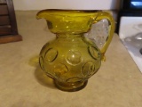 yellow/amber glass pitcher