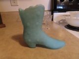 Fenton blue frosted glass1968 boot