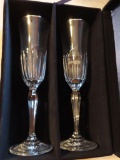 Things Remembered 24% lead crystal silver rimmed champagne flutes