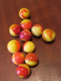 yellow and orange marbles