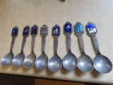 1962 through 1969 Christmas spoons, silverplate, made in Denmark