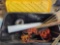 coil atyle pneumatic airline. foam squeegee. hardware hooks. visqueen. dowel rods and Etc with large