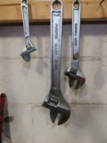 lot of three crescent wrenches