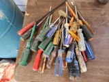 large variety of screwdrivers. some are commercial electric.
