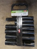Pittsburgh half inch deep well SAE socket set, missing one socket