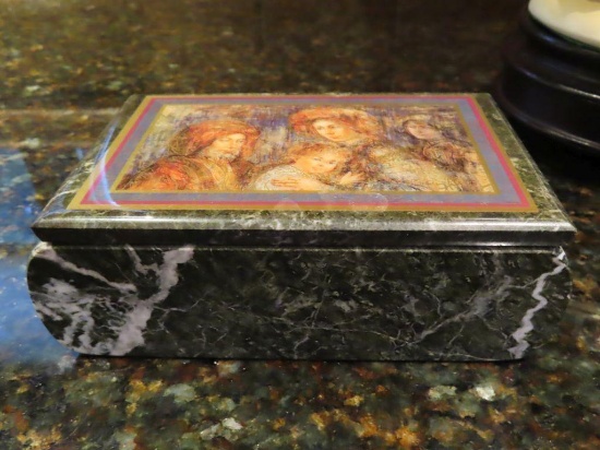 Hibel hand painted marble trinket box