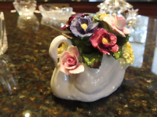 Aynsley England and hand modeled fine bone china floral figurine