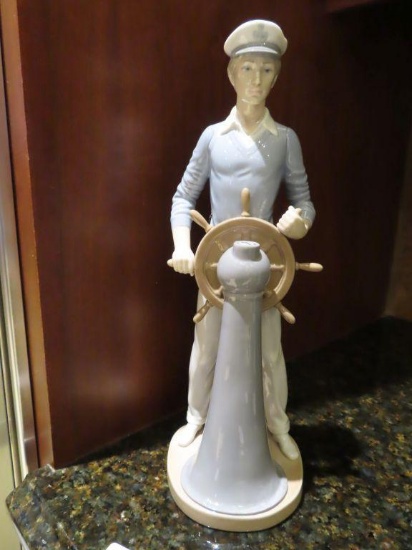 Lladro man at ships wheel figurine